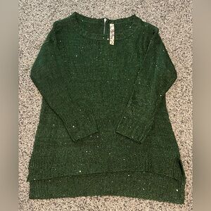 Only Sky Green Sparkly Sweater